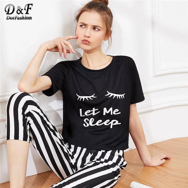 BLACK LET ME SLEEP nightwear for women