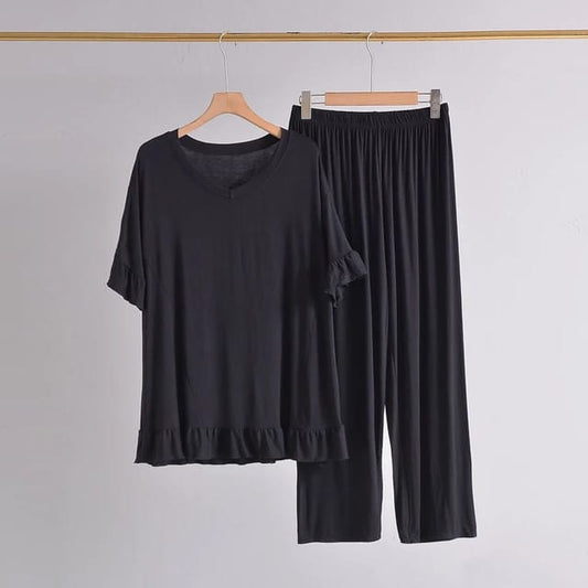 PLAIN Black  FROCK  ( Top & Palazzo )