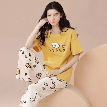 YELLOW EMOJI PRINTER  nightwear for women