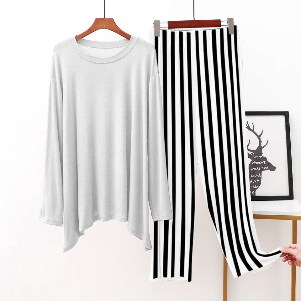 Plain White Shirt Full sleeve with Black & White lining Trouser