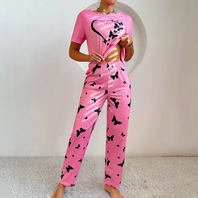 Pink Love Butterfly Nightwear nightwear for women